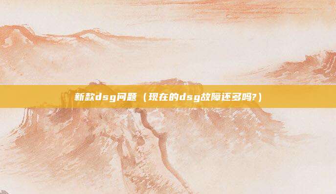 新款dsg问题（现在的dsg故障还多吗?）