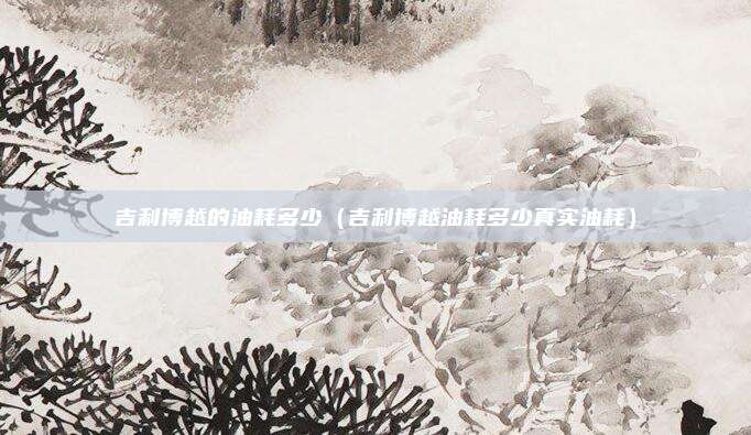 吉利博越的油耗多少（吉利博越油耗多少真实油耗）