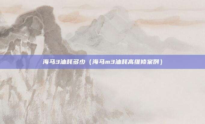 海马3油耗多少（海马m3油耗高维修案例）