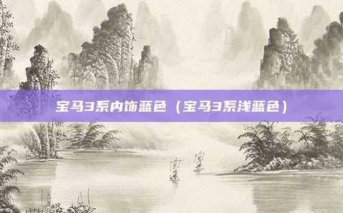 宝马3系内饰蓝色（宝马3系浅蓝色）