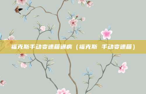 福克斯手动变速箱通病（福克斯 手动变速箱）