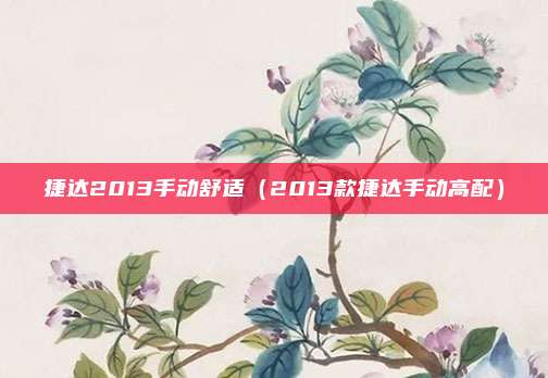 捷达2013手动舒适(2013款捷达手动高配)