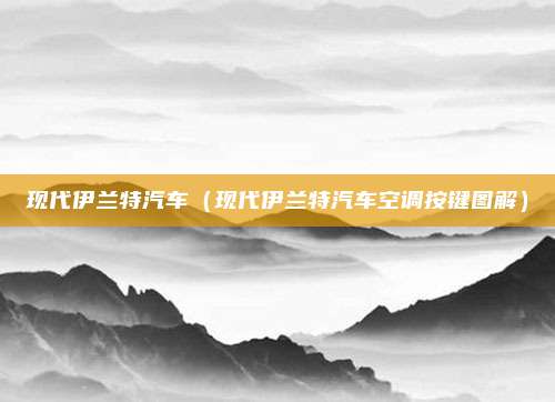 现代伊兰特汽车（现代伊兰特汽车空调按键图解）