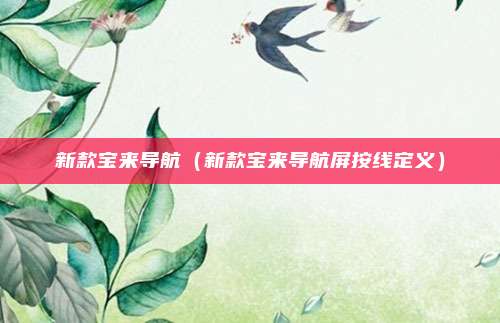 新款宝来导航(新款宝来导航屏按线定义)