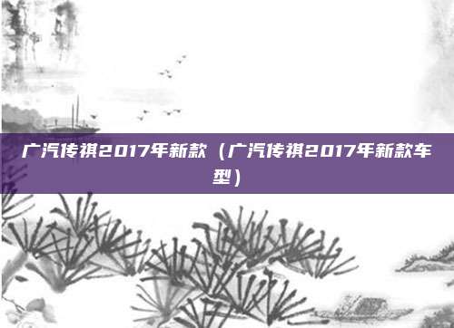 广汽传祺2017年新款（广汽传祺2017年新款车型）