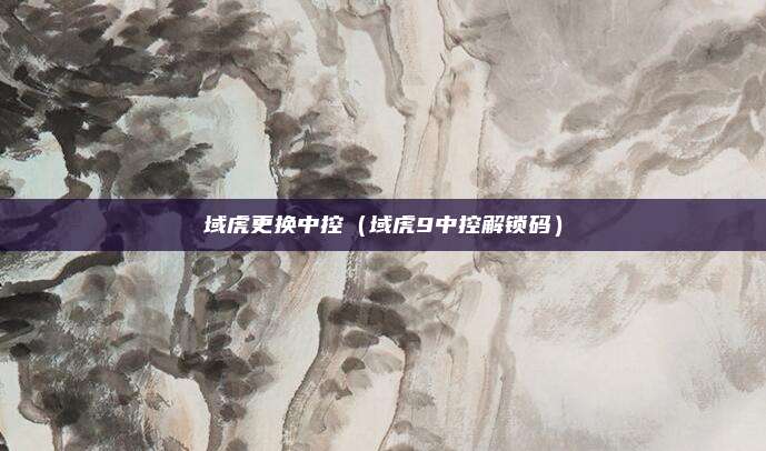 域虎更换中控（域虎9中控解锁码）
