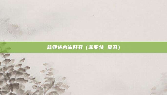 菲亚特内饰好丑(菲亚特 最丑)