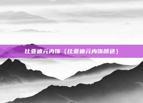 比亚迪元内饰（比亚迪元内饰颜色）