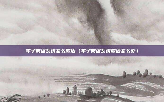 车子防盗系统怎么激活（车子防盗系统激活怎么办）