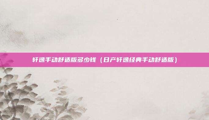 轩逸手动舒适版多少钱（日产轩逸经典手动舒适版）