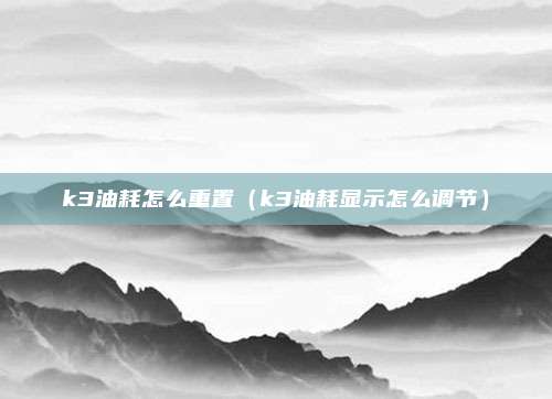k3油耗怎么重置（k3油耗显示怎么调节）