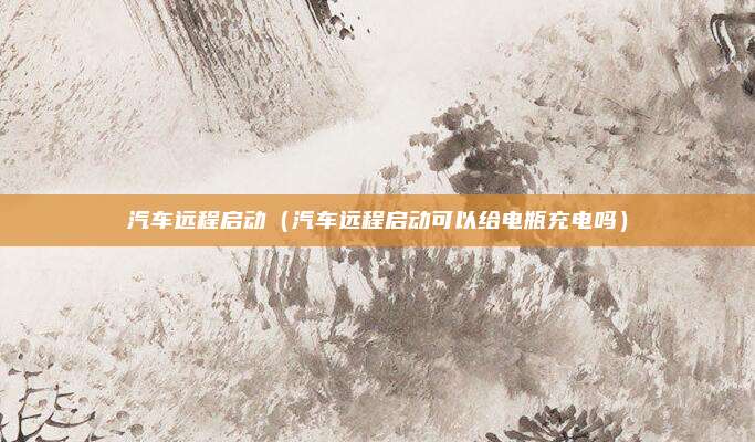 汽车远程启动（汽车远程启动可以给电瓶充电吗）