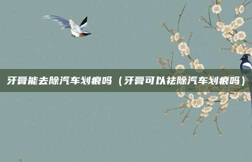 牙膏能去除汽车划痕吗（牙膏可以祛除汽车划痕吗）