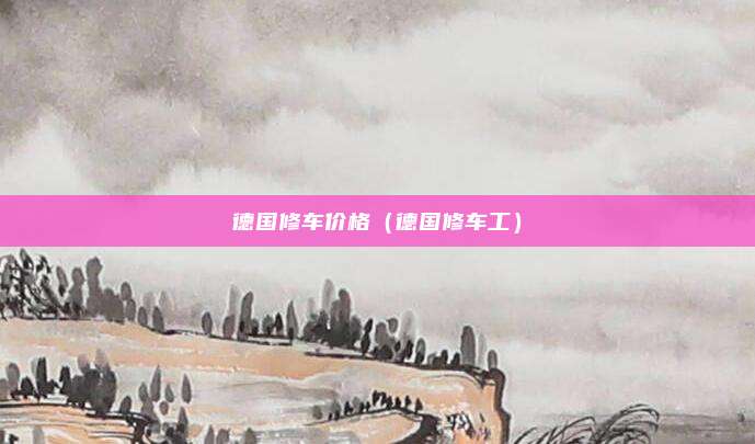 德国修车价格(德国修车工)
