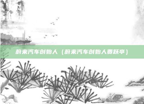 蔚来汽车创始人（蔚来汽车创始人贾跃亭）