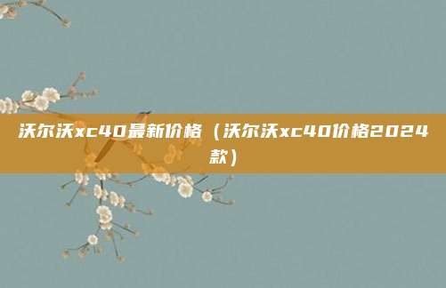 沃尔沃xc40最新价格(沃尔沃xc40价格2024款)