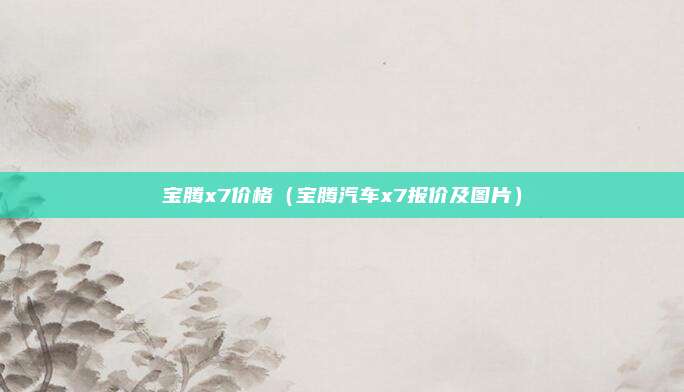 宝腾x7价格(宝腾汽车x7报价及图片)