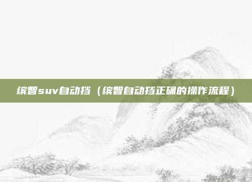缤智suv自动挡(缤智自动挡正确的操作流程)